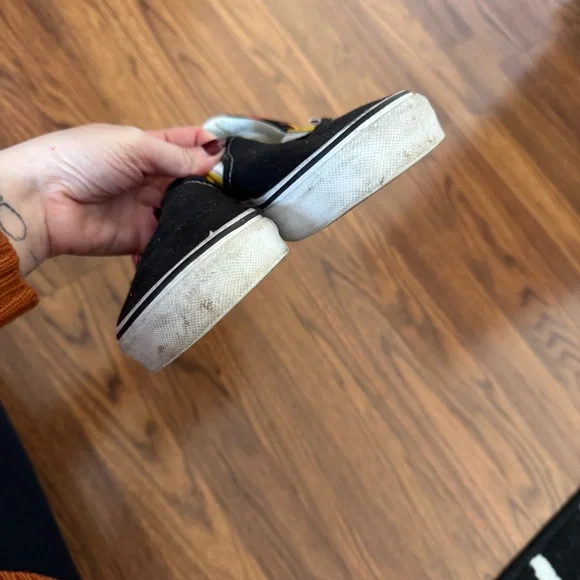 Vans Black Slip-Ons with Red and Yellow Flame Pattern - Picture 5 of 7